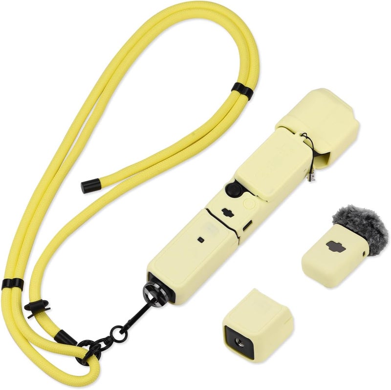 Flymile Pocket 3 Silicone Cover & Lanyard, Protective Case Crossbody Strap for DJI OSMO Pocket 3 Accessories - Image 1